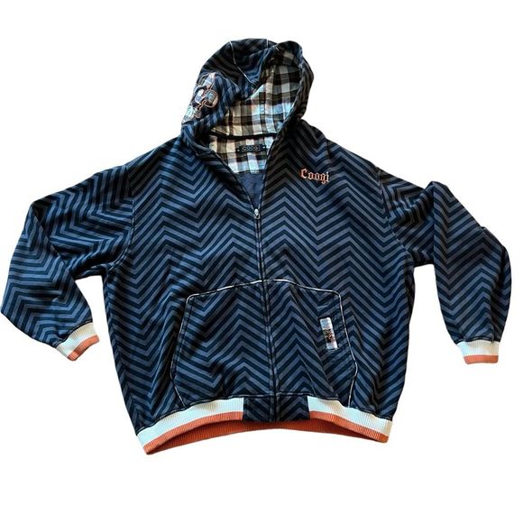 COOGI Other - COOGI Chevron Stripe Full Zip Hoodie Size 4XL